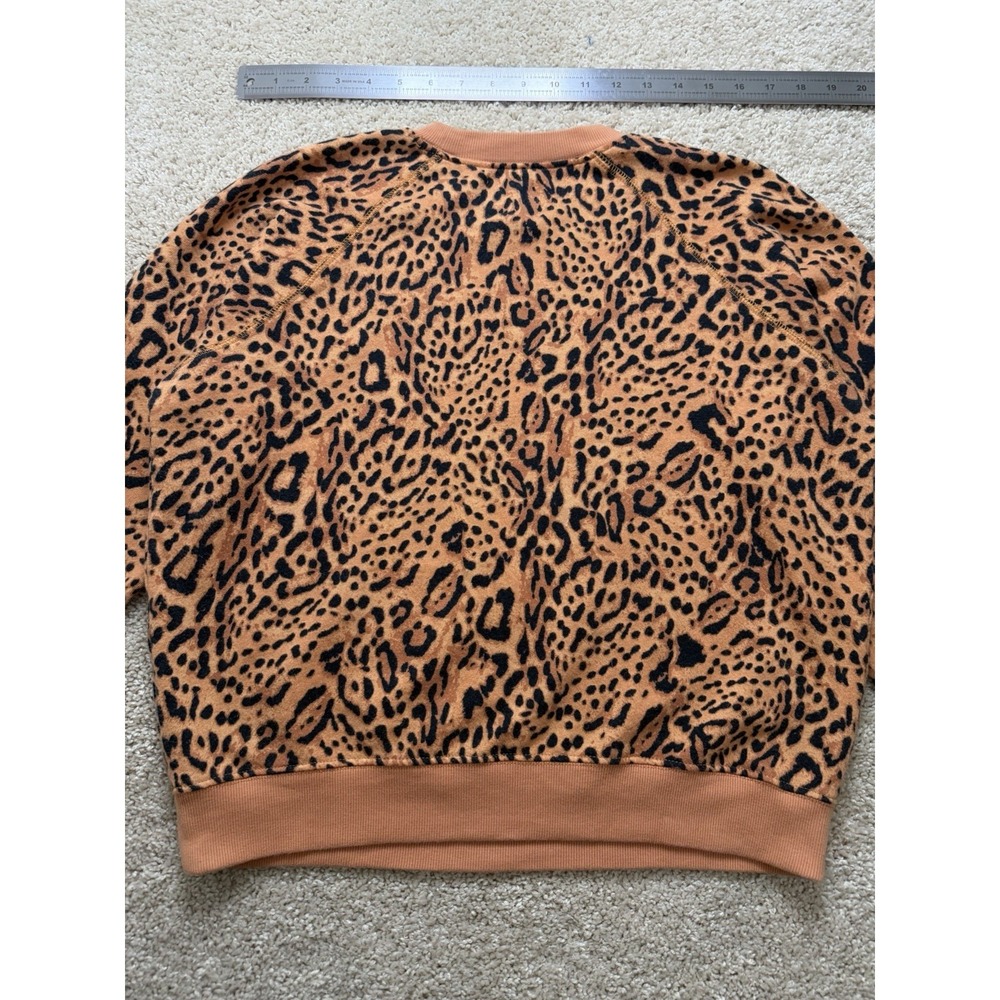 Billabong Sun Shrunk Cheetah‎ Leopard Print Raglan Crewneck Sweatshirt Size Med - Picture 16 of 16